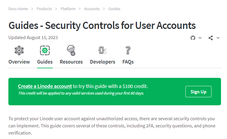 Security Of Linode Account